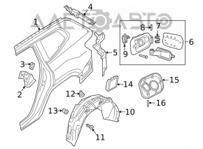 Замок лючка бензобака VW Tiguan 18-24