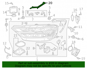 Накладка фары левая Audi A8 19-21