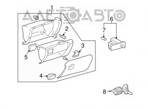 Перчаточный ящик, бардачок Lexus RX300 RX330 RX350 RX400h 04-08 черн