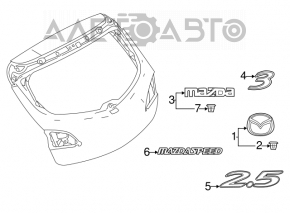 Эмблема значок Mazda двери багажника Mazda3 MPS 09-13