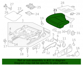 Пассажирское сидение VW Passat b8 16-19 USA с airbag, механическое, кожа черная, контакт с водой, под химчистку