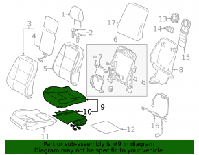 Водительское сидение Lexus ES300h ES350 13-14 без airbag, электро, кожа черная