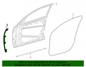Уплотнитель двери боковой передний левый Mercedes W167 GLE 350 450 20-26 передний