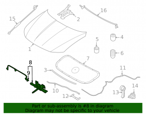 Замок капота Hyundai Tucson 22-26 с датчиком