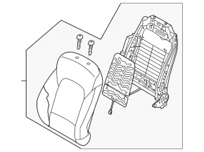 Пасажирське сидіння Hyundai Santa FE Sport 13-16 дорест, без airbag, тканина сіра