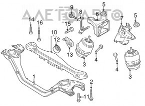Подушка двигателя левая Porsche Cayenne 958 11-14 3.6