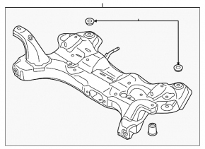 Подрамник передний Kia Forte 4d 14-18 2.0
