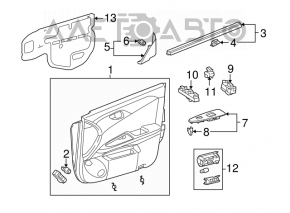 Обшивка двери карточка передняя правая Toyota Avalon 05-07 серая