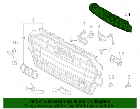 Каркас решетки радиатора grill Audi A4 B9 20-25