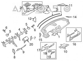 Накладка колени водителя Mazda 6 14-17 черн