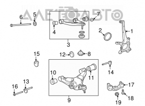 Цапфа передняя левая Toyota Sequoia 08-16