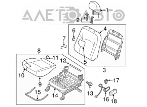 Пассажирское сидение Mitsubishi Outlander Sport ASX 16-18 без airbag, ткань черн