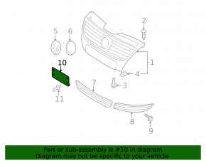 Площадка номерного знака передняя VW Passat 06-10