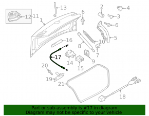 Трос замка крышки багажника VW CC 09-17