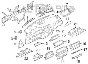 Накладка передней панели правая BMW X3 F25 11-17 Siena