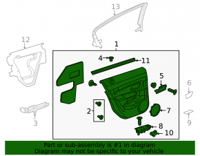 Обшивка двери карточка задняя правая Chevrolet Cruze 11-16