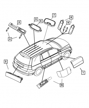 Подсветка двери багажника на обшивке Dodge Journey 11-20