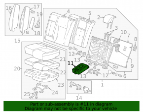 Подлокотник заднего ряда сидений 2 ряд Buick Encore 17-22 кожа черная