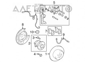 Кожух тормозного диска задний левый Toyota Highlander 01-07