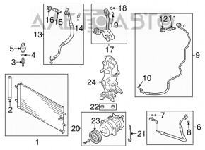 Радиатор кондиционера конденсер Audi A6 C7 16-18 2.0T, 3.0T, примят