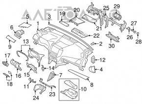 Торпедо передняя панель без AIRBAG Subaru Impreza 17-23 GK кожа