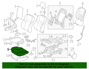 Пассажирское сидение Toyota Avalon 13-14 без airbag, подогрев, кожа беж