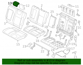 Подголовник передний правый Ford C-max MK2 13-16 кожа черная
