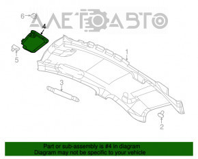 Козырек правый Fiat 500 12-19 серый, без крючка