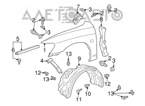 Решетка бампера левая Toyota Corolla e12 04-06 5d 3d под птф
