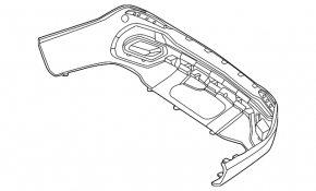 Губа заднього бампера Mercedes GLC-class X254 23-25 AMG pkg без фаркопа