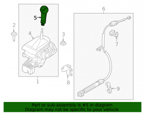 Ручка КПП Ford Mustang mk6 15-23 кожа черная