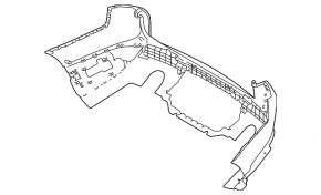 Бампер задній голий Land Rover Range Rover Sport 14-17