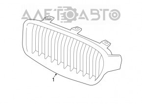 Решітка радіатора grill ліва BMW 3 F30 4d 12-18