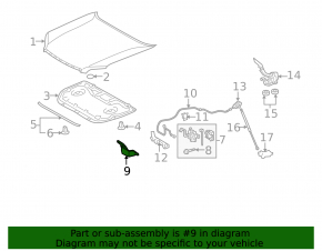 Кронштейн замка капота АКПП Lexus GX460 10-23
