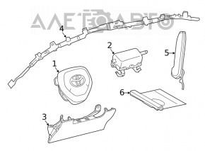 Подушка безопасности airbag пассажирская в торпеде Toyota Rav4 19-24