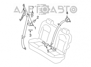 Ремень безопасности задний центральный Nissan Rogue 08-09