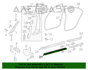 Накладка порога внешняя металл передняя левая Mercedes W211