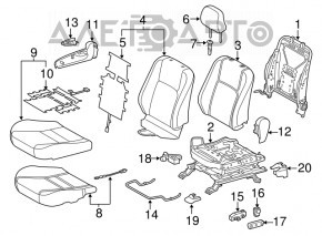 Пассажирское сидение Lexus CT200h 11-13 без airbag, механическое, кожа черная, без подголовника