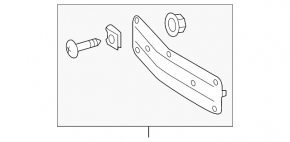 Площадка под номер переднего бампера Mercedes C-class W205 15-18 под Luxury, трещины в креплениях