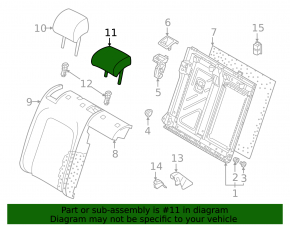 Підголовник 2 ряду центральний Volkswagen ID.4 21-22 тканина сіра