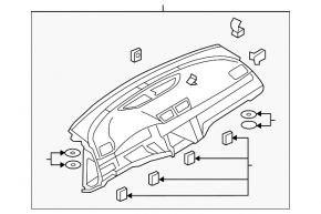 Торпедо передня панель без AIRBAG VW CC 08-17 черн