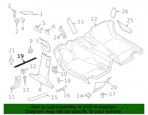 Накладка порога внутренняя передняя левая BMW 5 F10 11-16 черн
