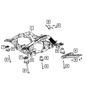 Подрамник передний Jeep Grand Cherokee WK2 11-15 3.6