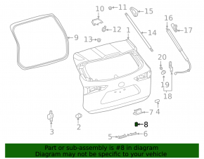 Заглушка кнопки Toyota Rav4 19-25 на колінні накладці водія