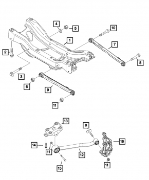 Цапфа задняя правая Jeep Renegade 15-21 FWD