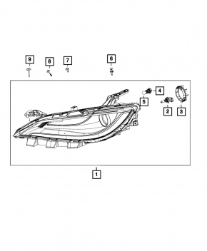 Фара передняя левая Chrysler 200 15-17 галоген TYC, без крепления