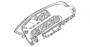 Торпедо передня панель з AIRBAG Mercedes W167 GLE 20-23 шкіра темно-сіра, під проекцію