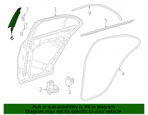 Накладка двери боковая задняя левая Mercedes C-class W205 15-21 передняя