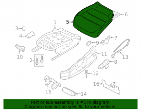 Пассажирское сидение VW Jetta 11-18 USA без airbag, кожа беж