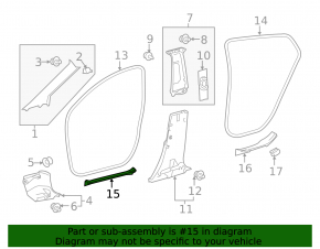 Накладка порога передняя левая Toyota Prius 50 16-18 серая